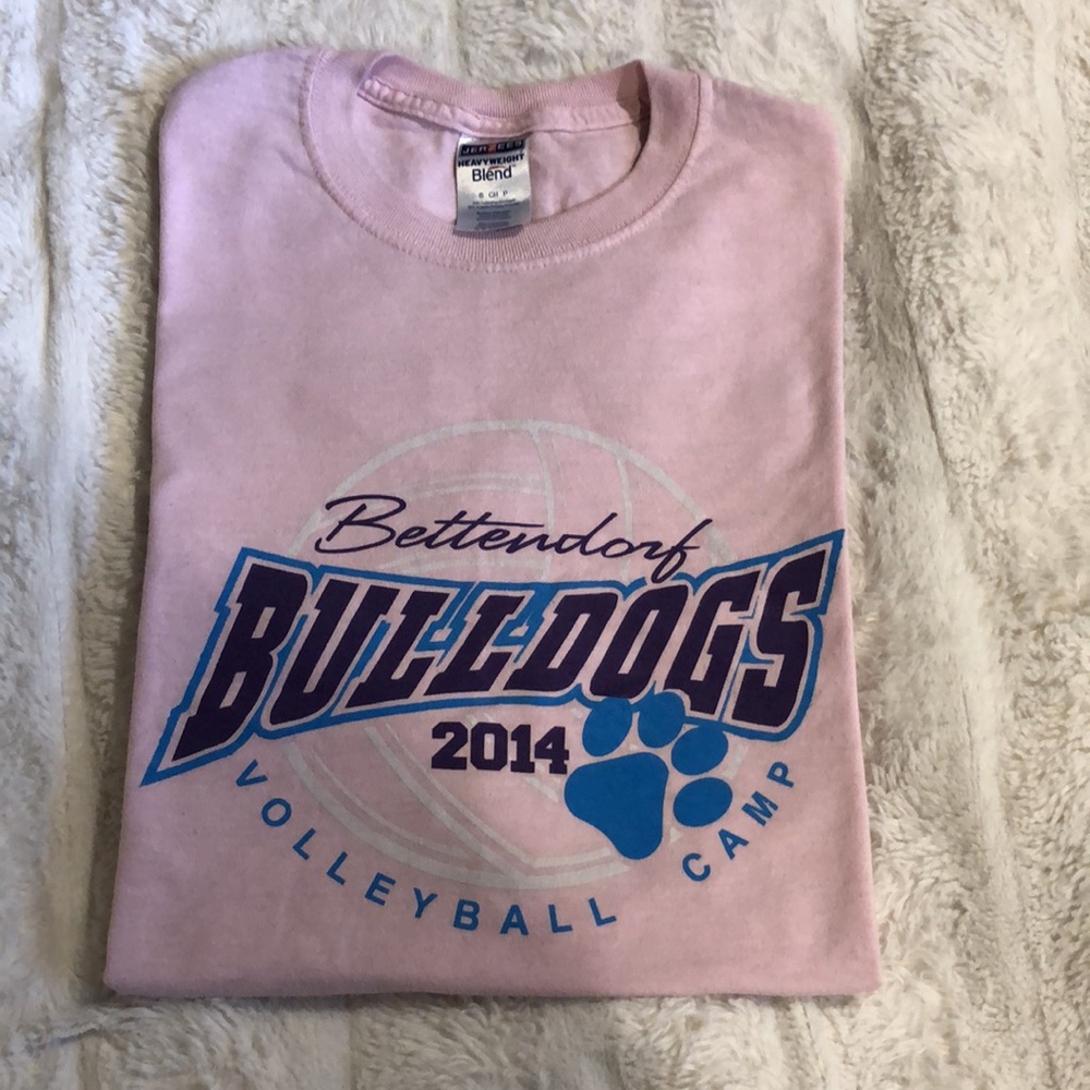 Light Pink Bulldog Volleyball T-Shirt